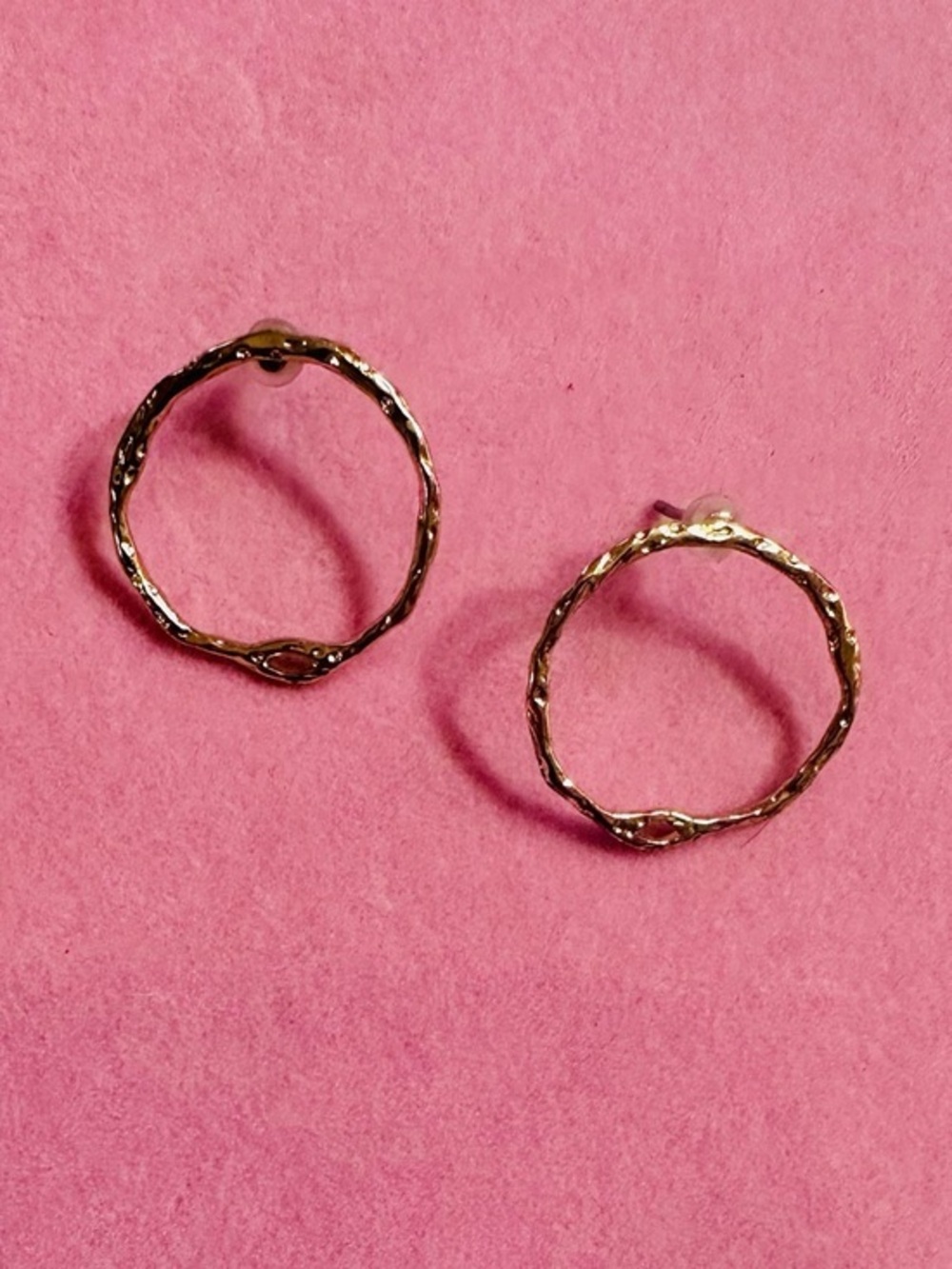 Gold Textured Hoop Earrings